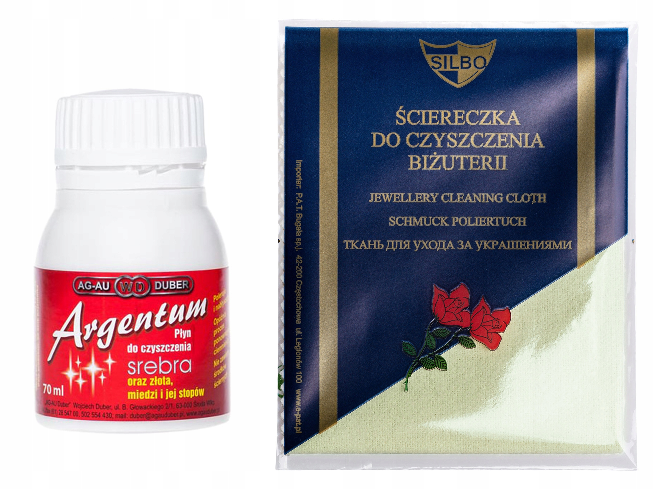 

Zestaw do czyszczenia srebra Płyn ściereczka