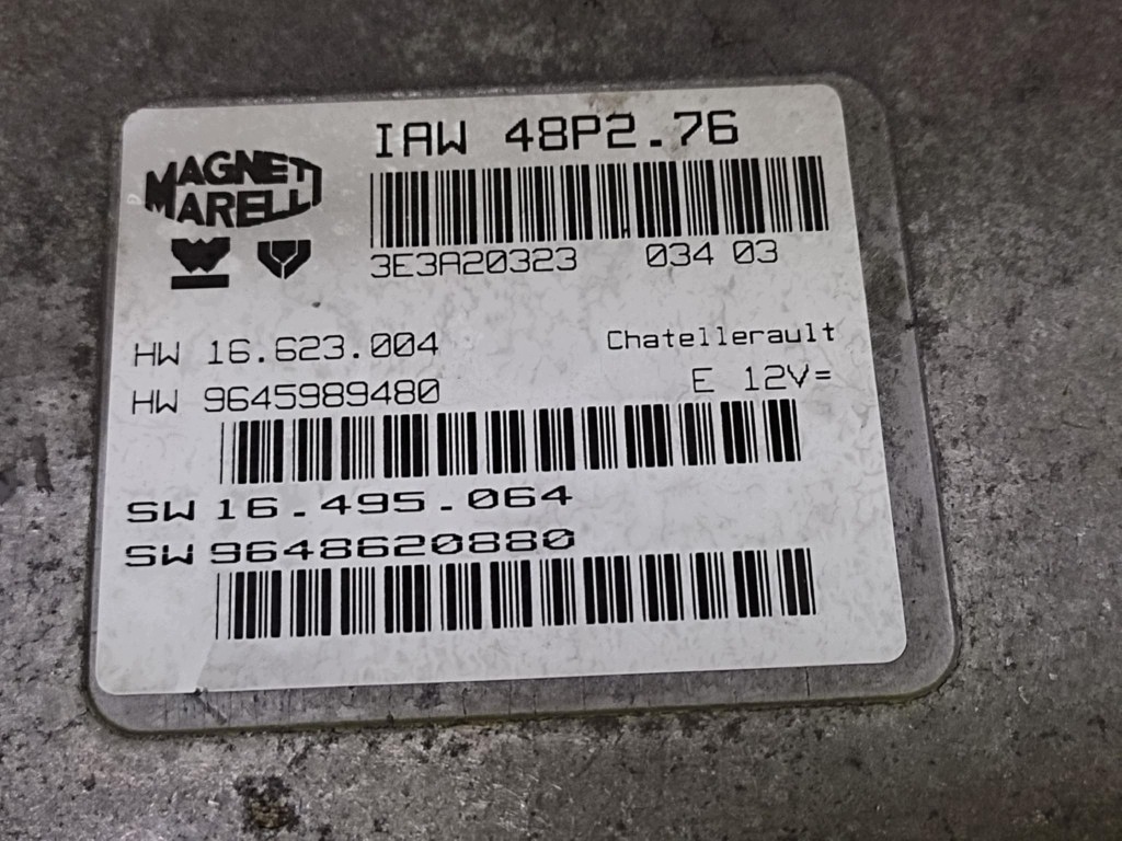 PEUGEOT 206 control unit of the engine 9648620880