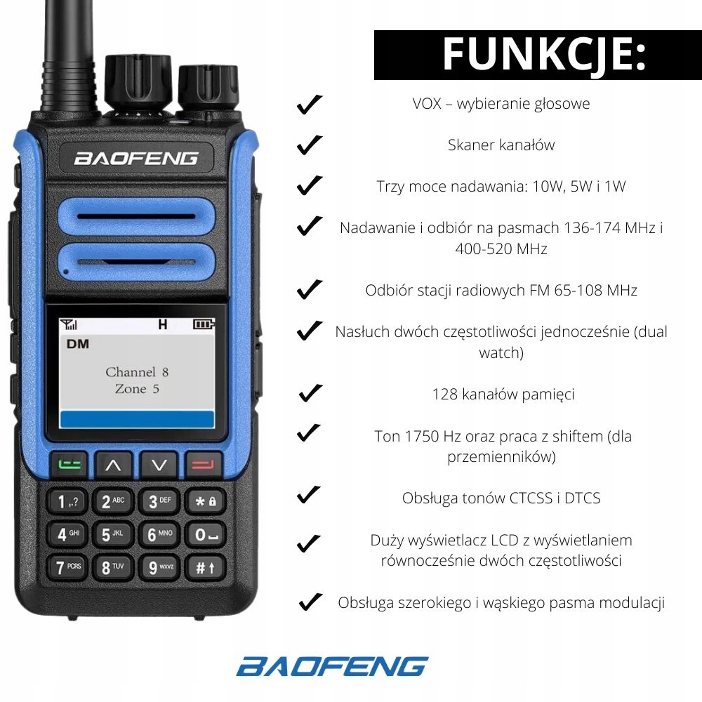KRÓTKOFALÓWKA BAOFENG BF-H7 HT WALKIE TALKIE 10W Kod producenta KRÓTKOFALÓWKA BAOFENG BF-H7 HT 10W
