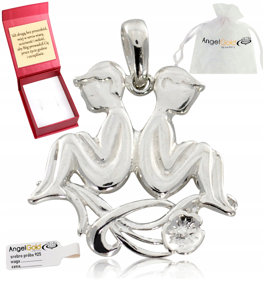 Znamení Zvěrokruhu Blíženci Stříbro 925 Dvojčata