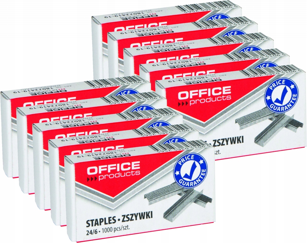 

Zszywki Office Products 24/6 10000szt srebrny