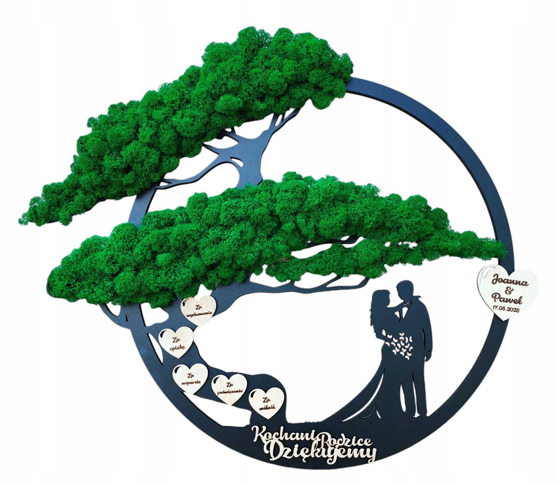 Děkujeme rodičům za svatební dárek Stromček S Mechem pro novomanžele