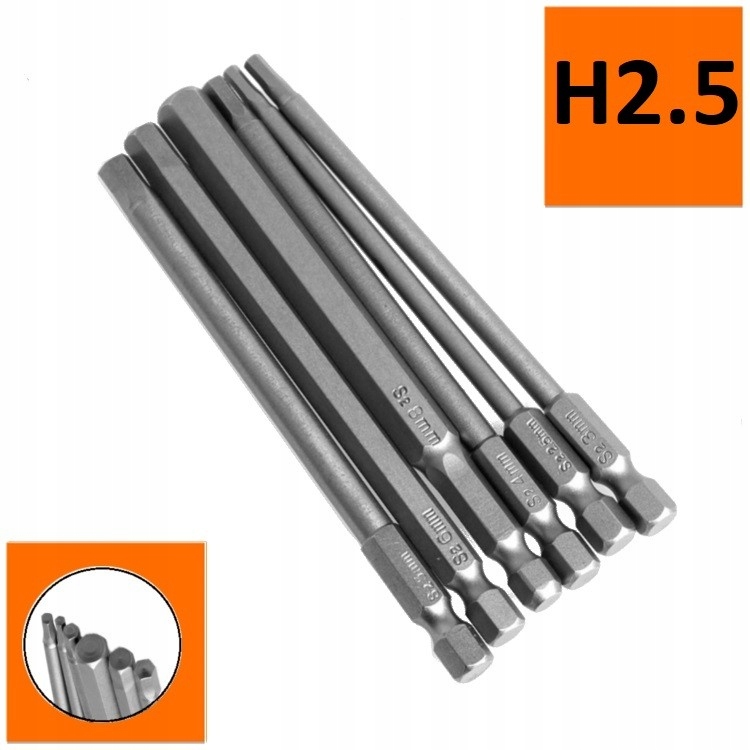 

Bity długie magnetyczny Hex H2.5 x 200mm