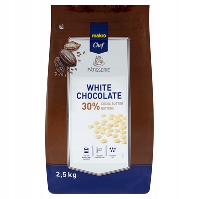 Levně Bílá Čokoláda hrášek 2,5 kg Makro Chef