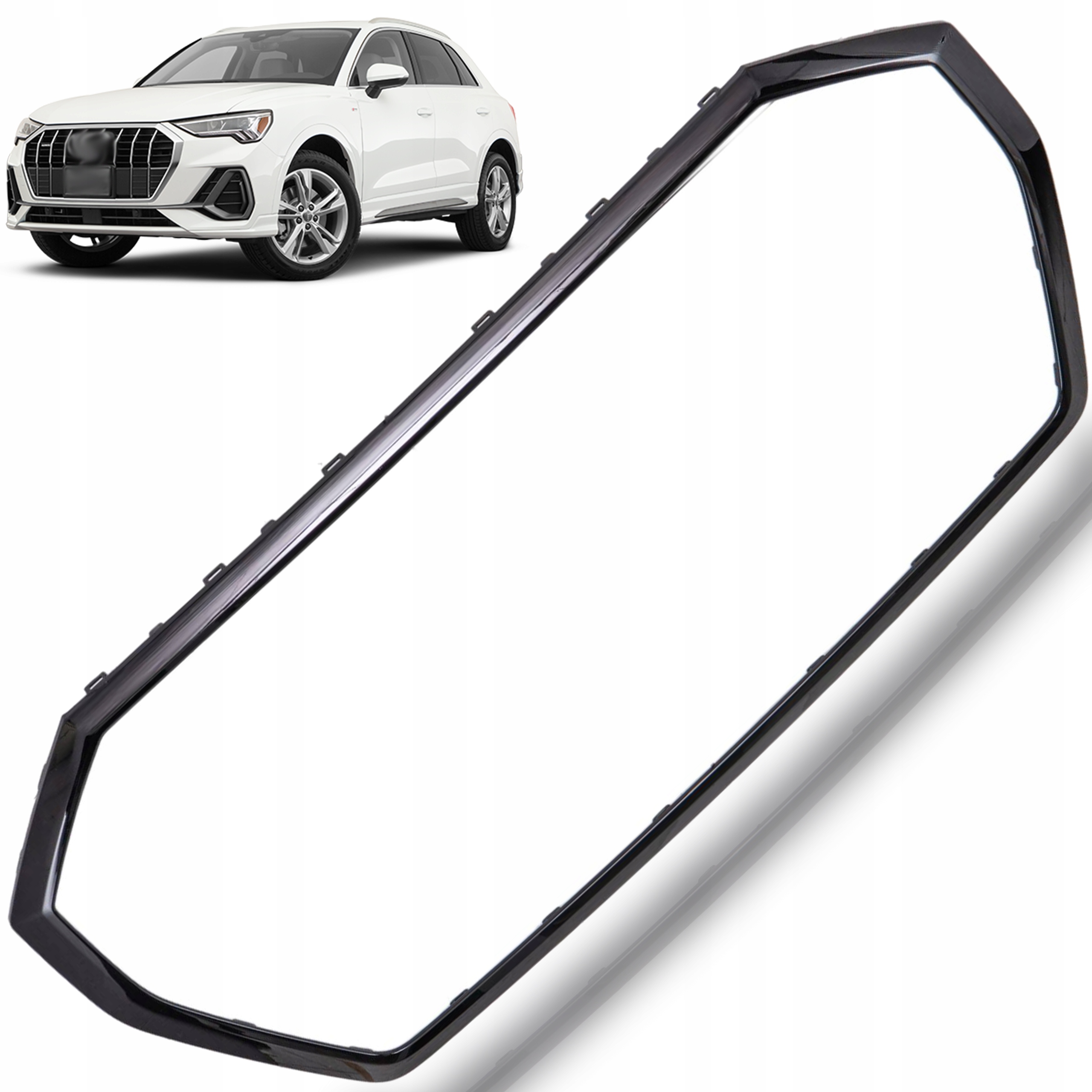 Rámeček Předního Grilovacího Atrapy Audi Q3 83A 83F F3 18- Piano Black Obal
