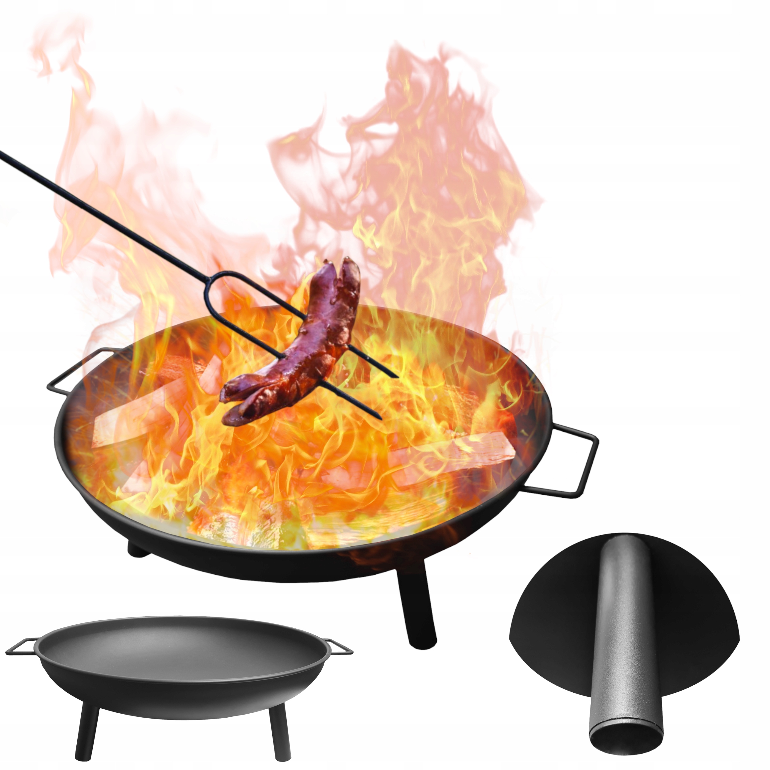 Palenisko Ogrodowe 60 cm pod grill kociołek ognisko stalowe czarne