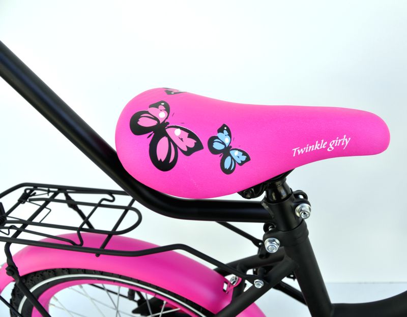 Rower 16 cali TWINKLE GIRLY Fashion BLACK/Pink MAT Materiał ramy stal