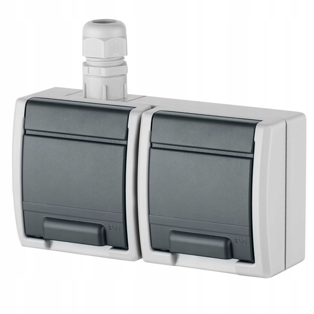 

Aquant Gniazdo Podwójne N/t IP65 Szare 1242-65