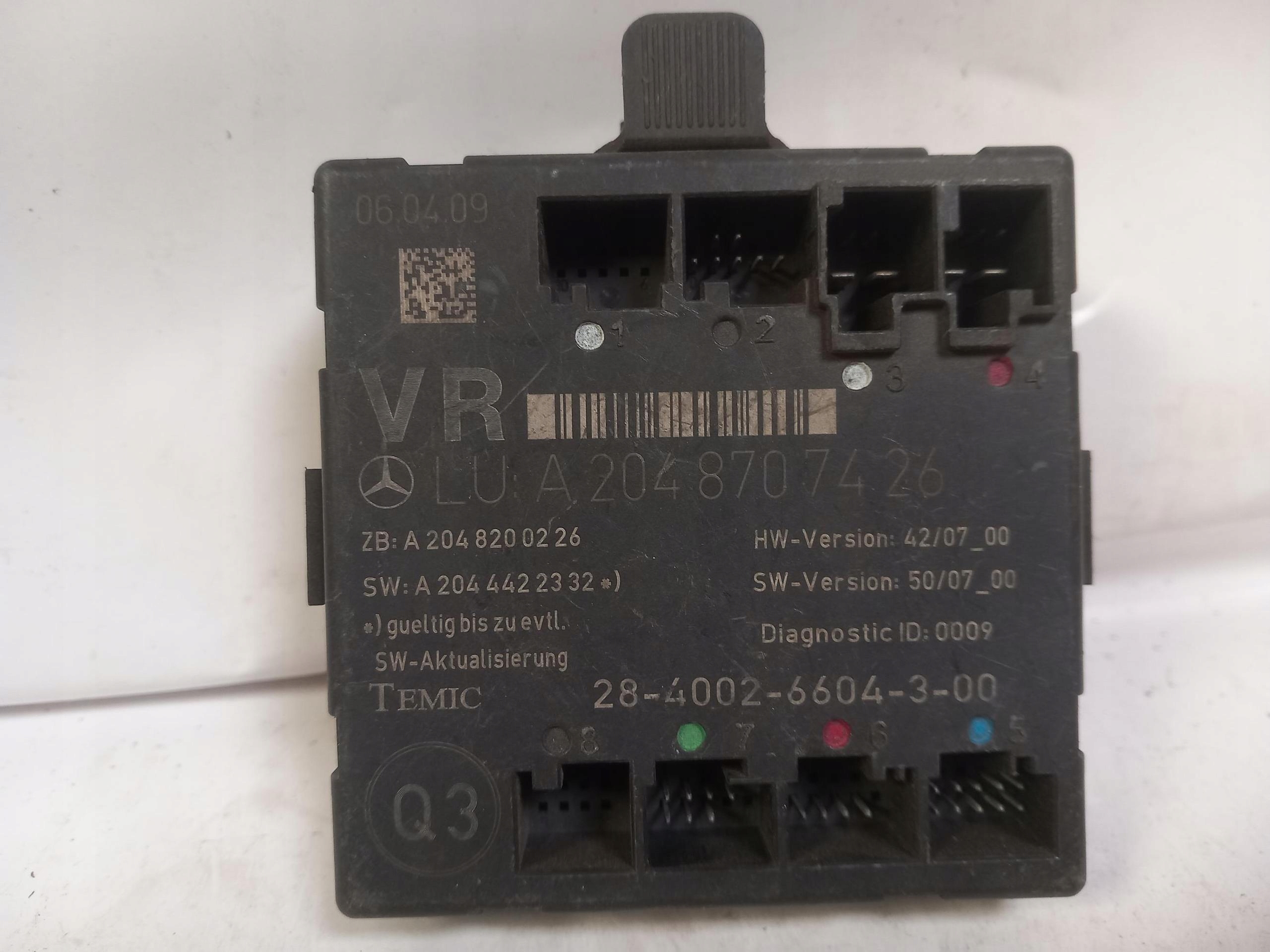 control unit module door right front MERCEDES C-KLASA W204 A2048707426