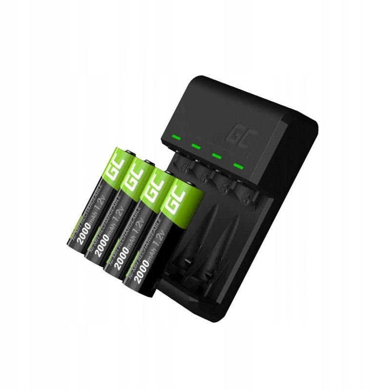 Nabíječka Green Cell VitalCharger pro baterie %2B 4x Aa 2000 mAh Ni-MH