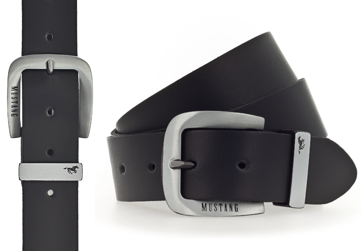 Kožený Opasek pro muže Ke Kalhotám Mustang Přírodní kůže, celková délka 132 cm