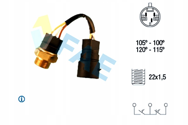 FAE TERMOWYŁĄCZNIK WENTYLATORA CHŁODNICY OPEL COMBO MINIVAN CORSA B Producent części FAE