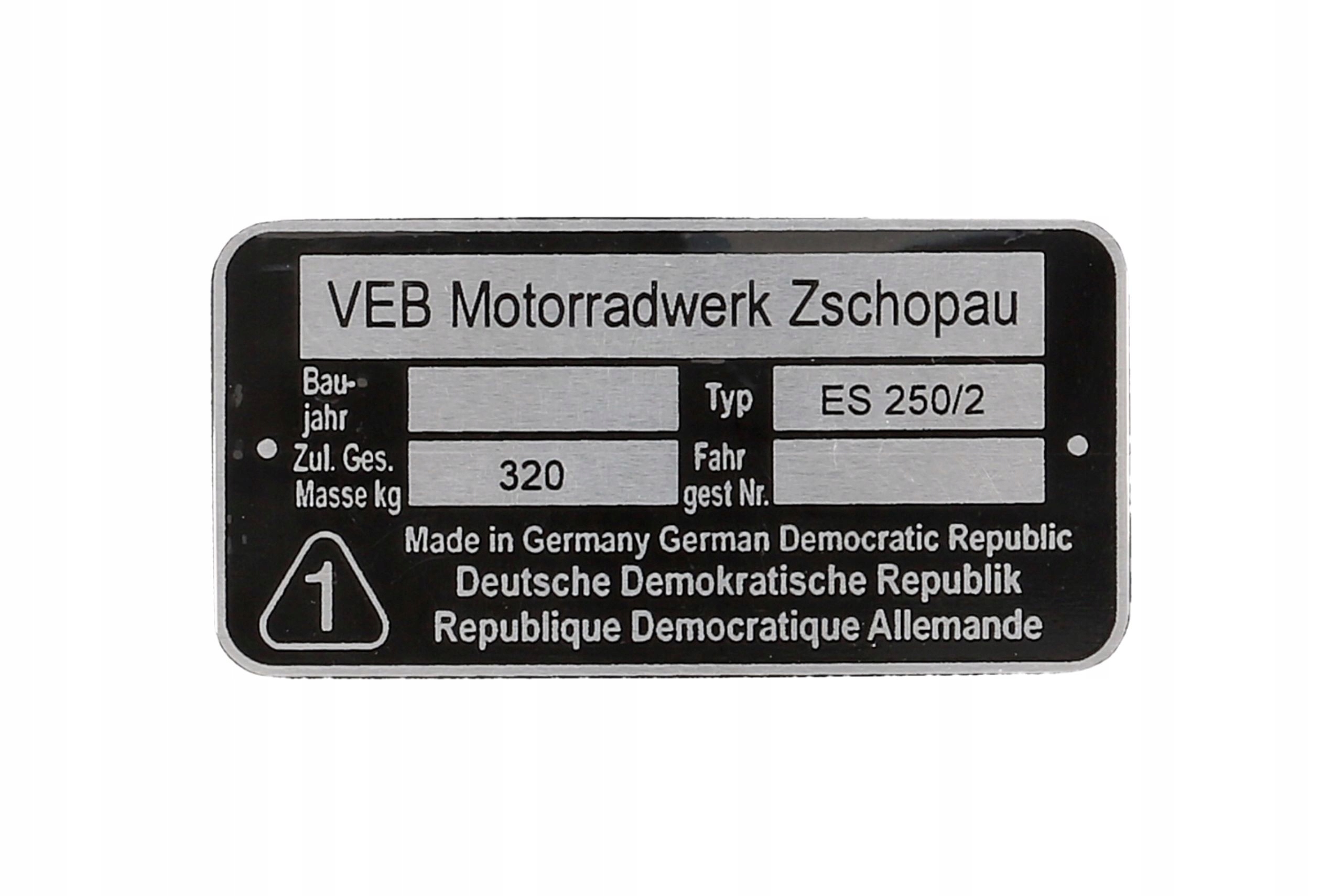 

Mz Es 250/2 Trophy Tropik Tabliczka Znamionowa Org