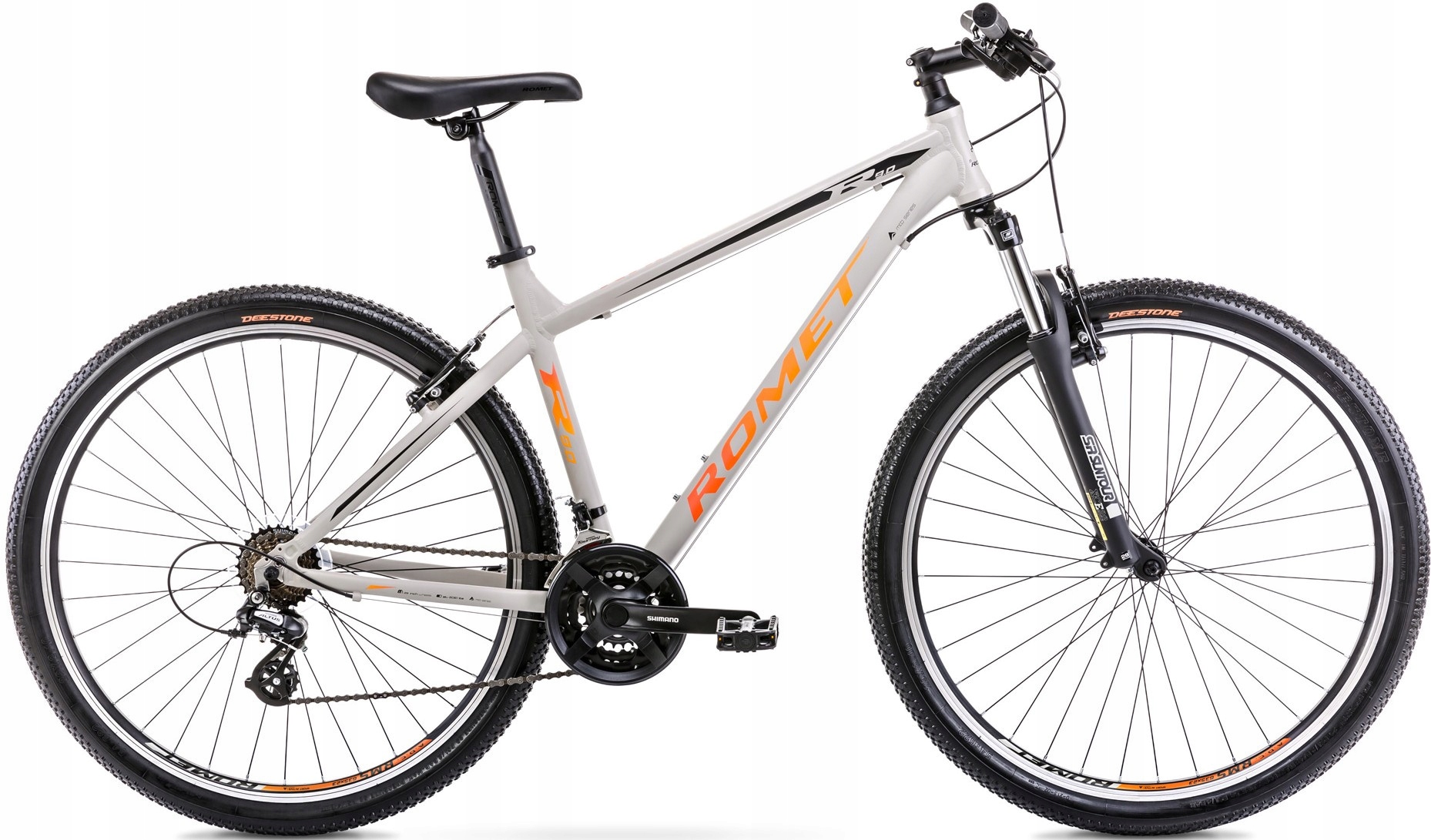 Rower górski męski Romet Rambler R9.0 29 L(19") szaro-czarno-pomarańczowy