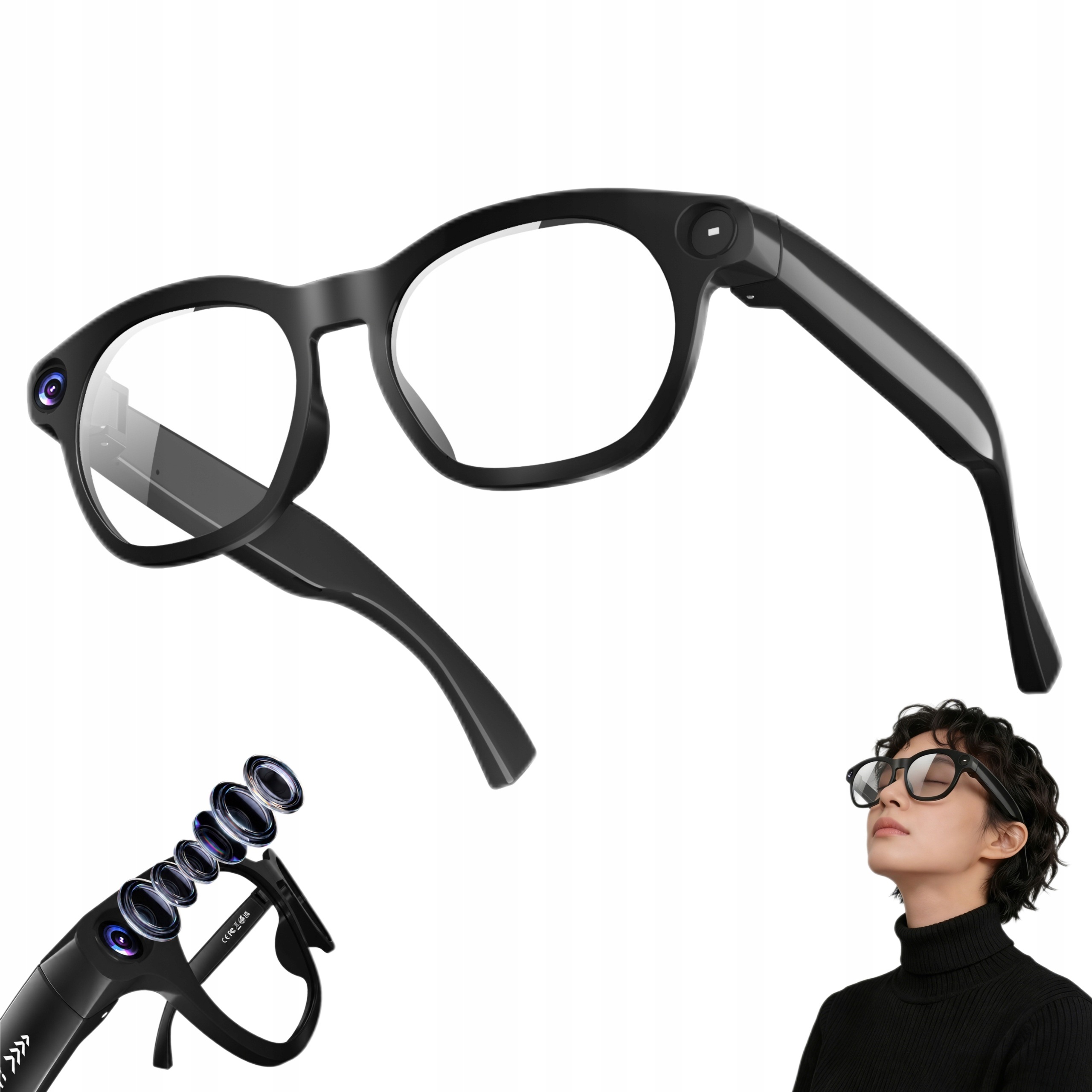 Brýle Ai S Kamerou Fhd Asistent Pro Překlad Jazyků Bluetooth