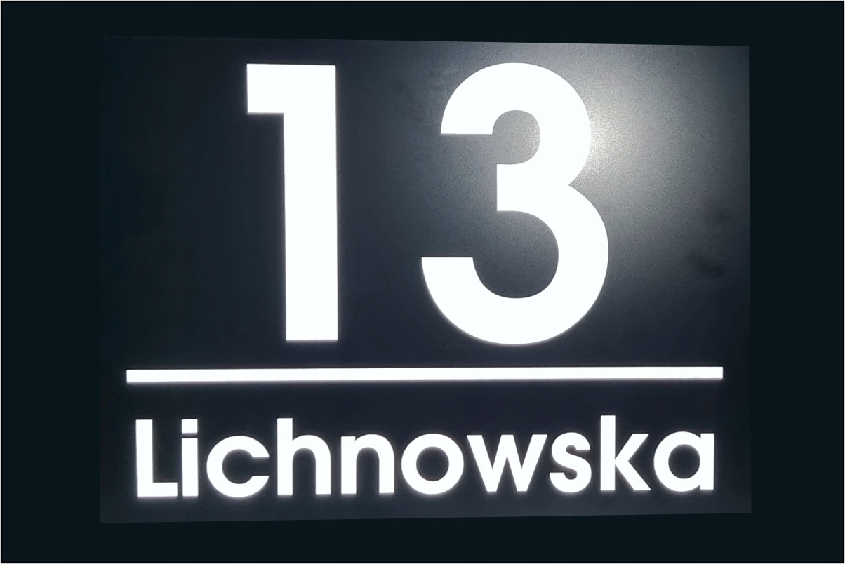 ODBLASKOWA TABLICZKA ADRESOWA numer na dom 40x30 cm ALUMINIUM Antracyt