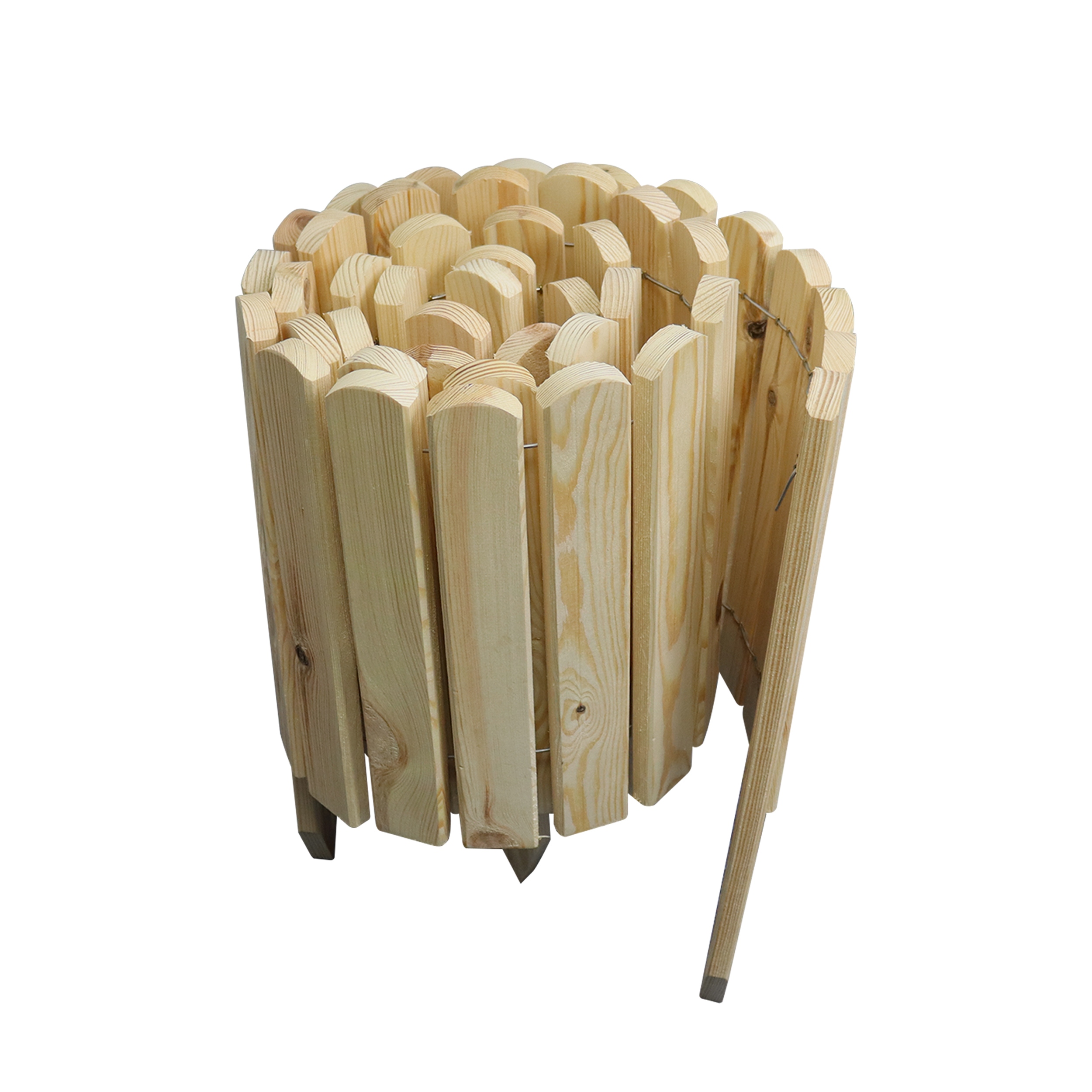 be4nature dřevěný plot 200x30 cm rustikální surový obrubník Rollborder