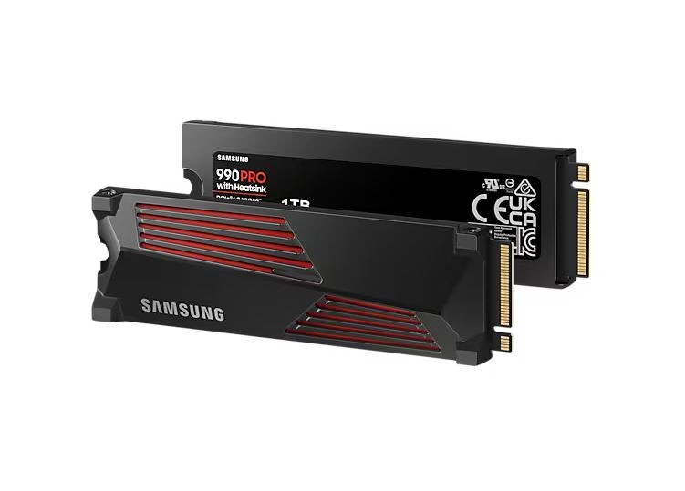 SAMSUNG Dysk SSD 1TB 990PRO Heatsink M2 NVMe PCIe Maksymalna prędkość odczytu 7450 MB/s