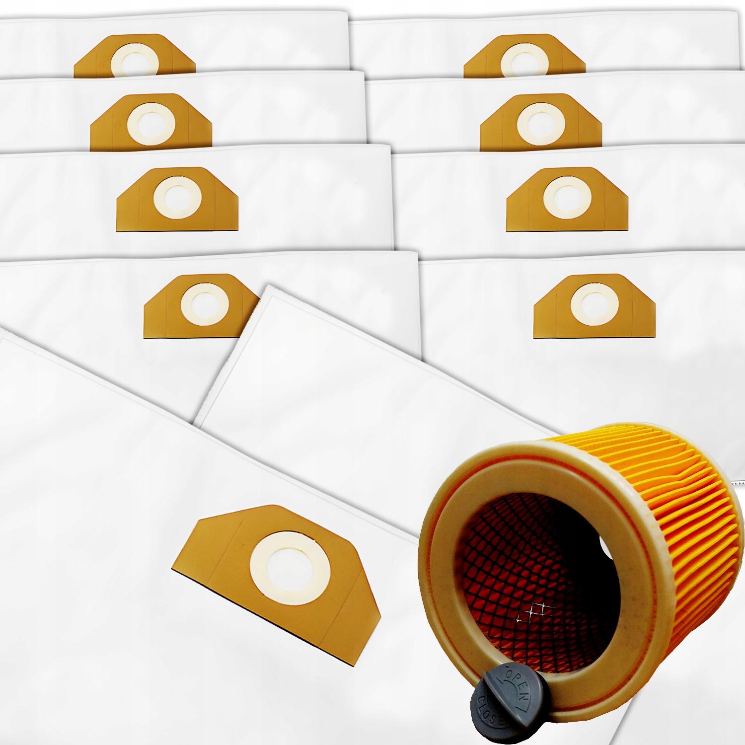 WORKI DO ODKURZACZA KARCHER WD3 10x WOREK WD 3 WD2 WD 6 SE 4001 Plus FILTR