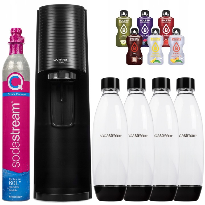Výrobník Sódy Soda Stream Čierny 4 Fľaše 6x Nápoj