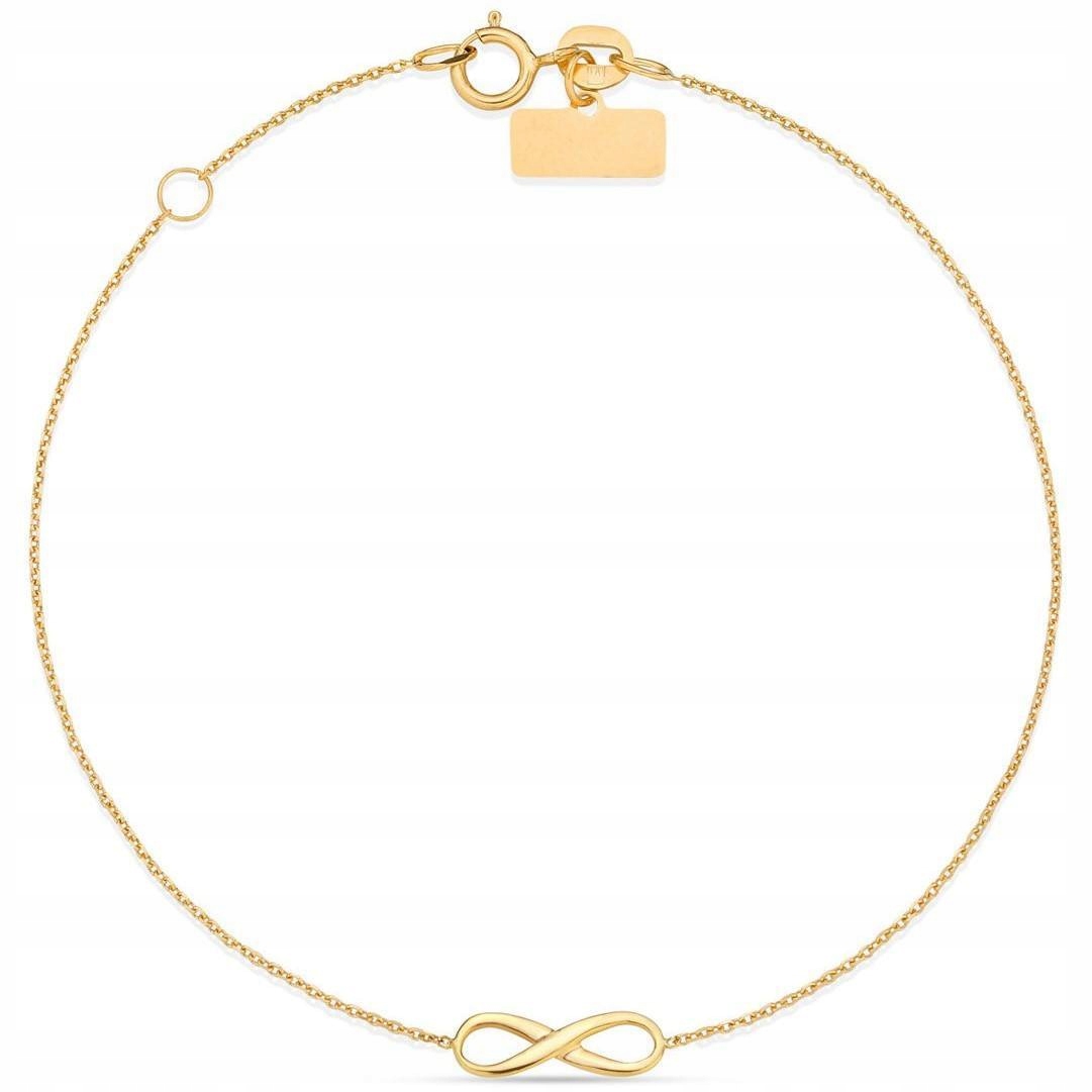 

Zlota bransoletka 333 Celebrytka Infinity Grawer
