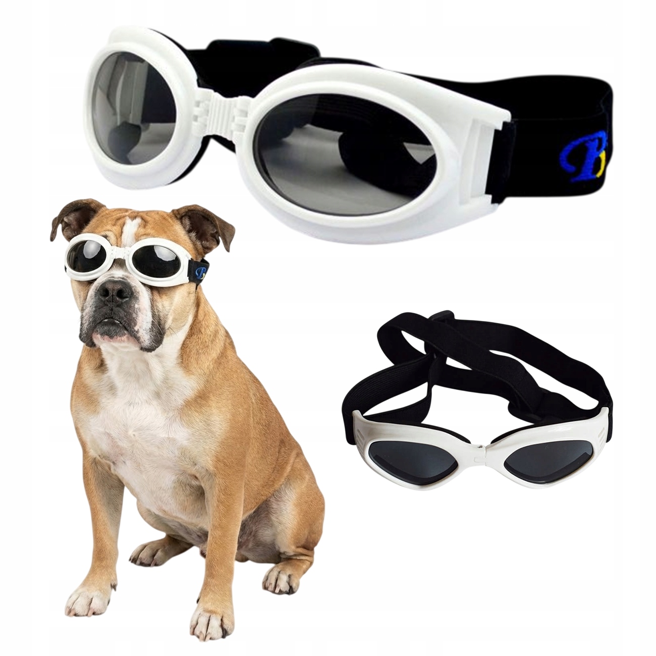 Sluneční Brýle Pro Psy, Brýle Pro Psy, Uv Ochrana 400, Bílé XL