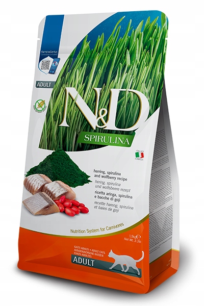 N&d Spirulina Cat Herring & Wolfberry Adult 1,5kg