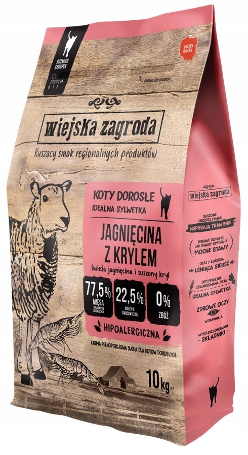 Wiejska Zagroda Cat Jagnięcina z krylem 10kg