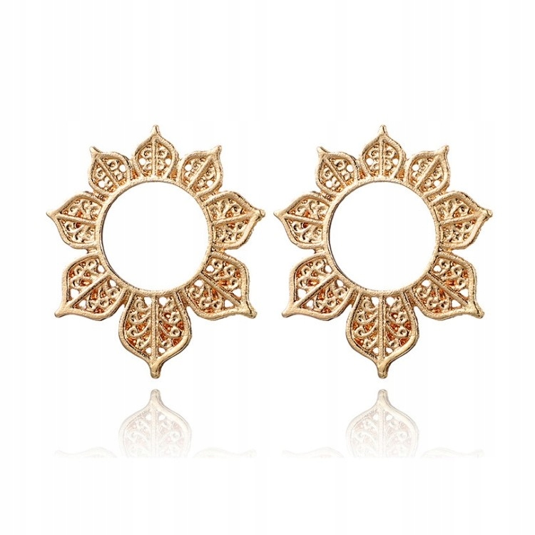 

Kolczyki Ażurowe Kółka Glam złote K1077