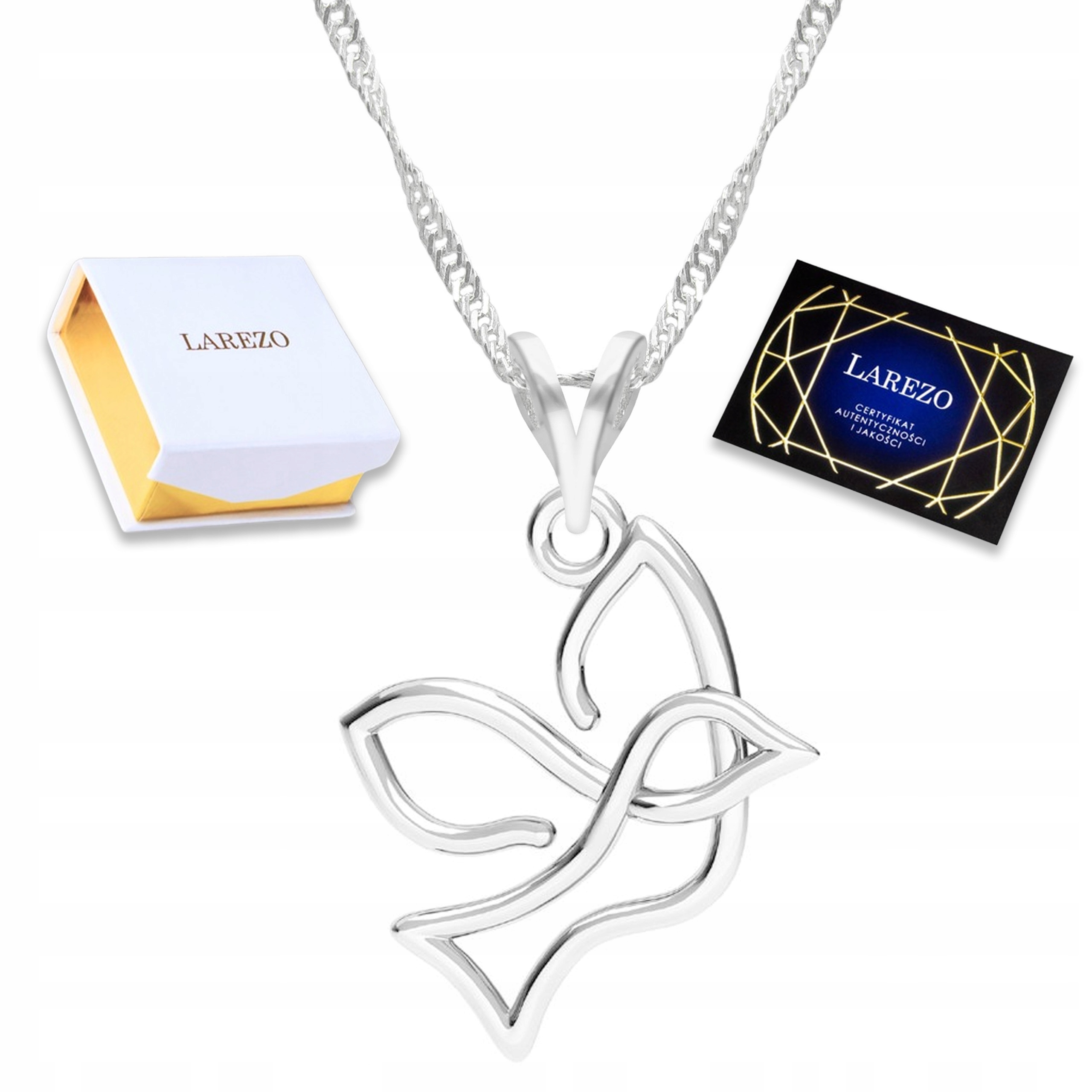 Stříbrný náhrdelník s ptákem Ažurový pták Vlaštovka Křídla Stříbro 925