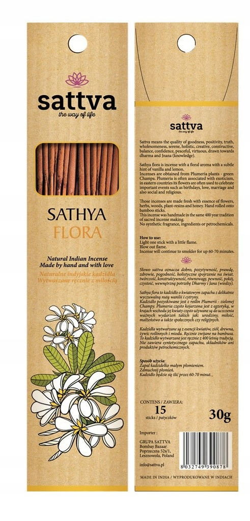 

Sattva Kadzidła Sathya Flora Kwiatowe 30g