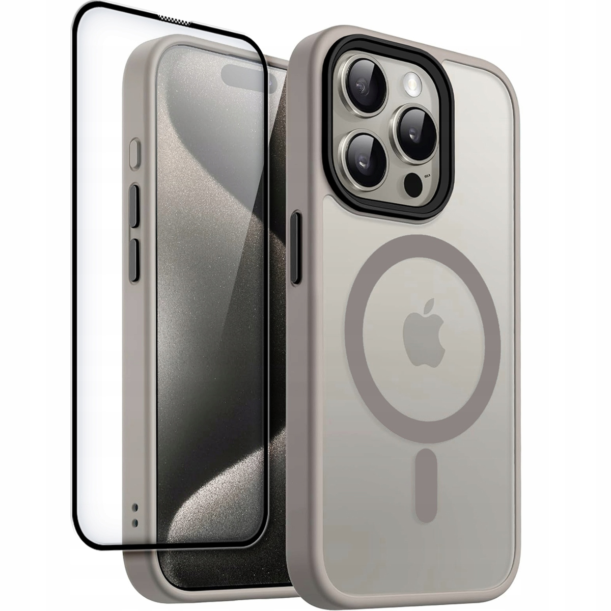 Matowe Dopasowane Etui Case Obudowa Cover Magsafe Na Iphone 15 Pro Szkło