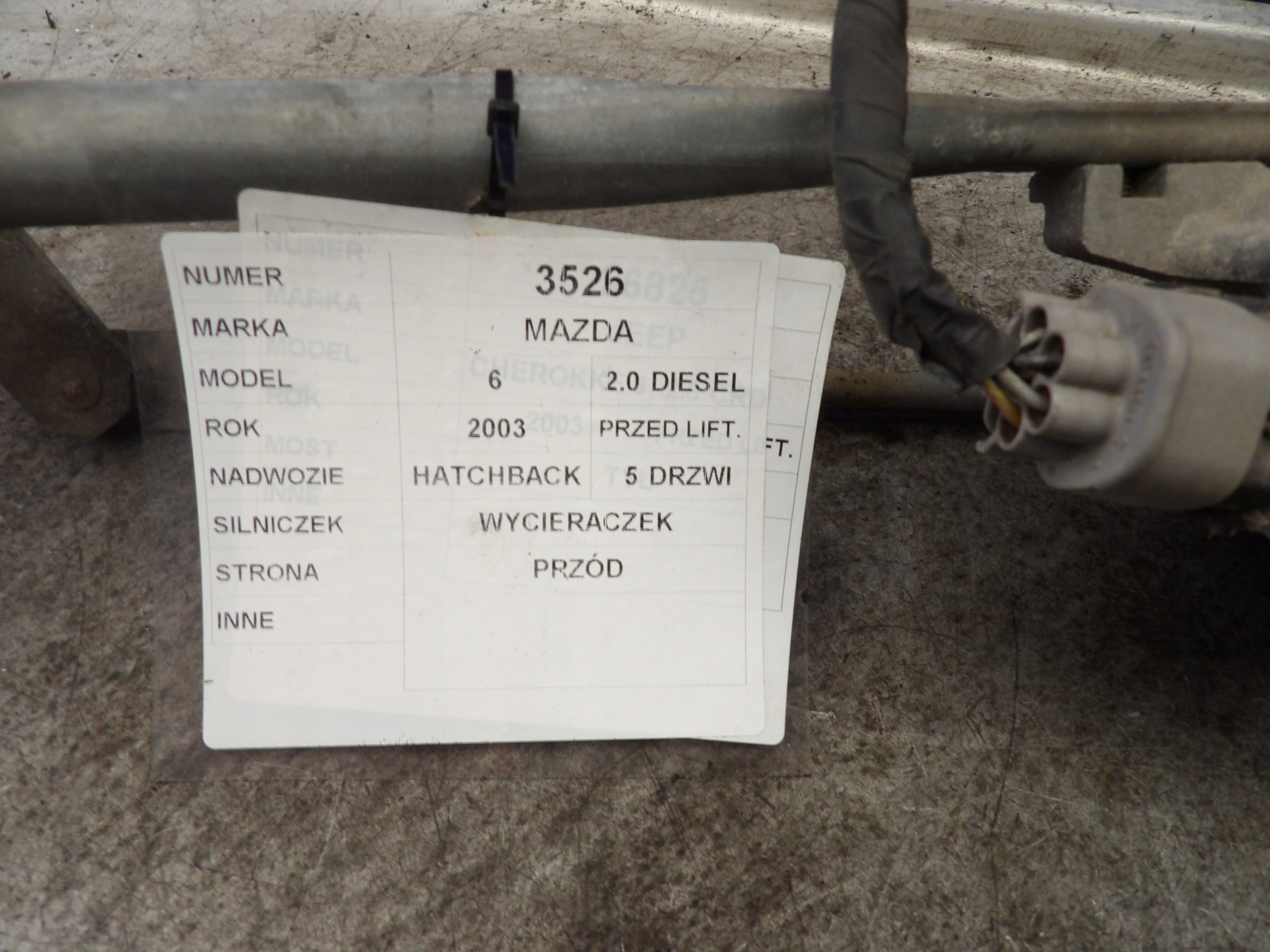 Mazda 6 wiper mechanism front 849200-2390 GJ6A