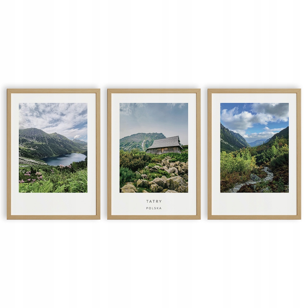 ZESTAW PLAKATÓW A4 TATRY POLSKA GÓRY NATURA ZIELEŃ
