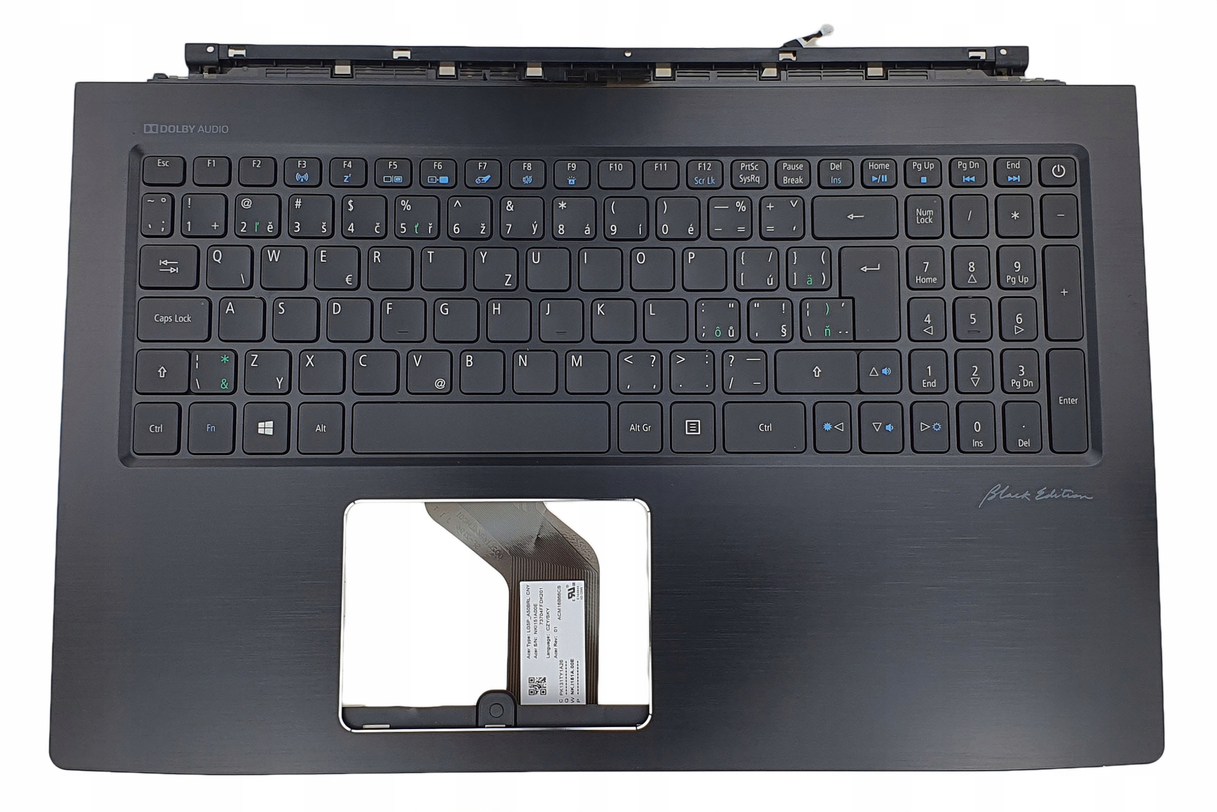 Nová Krytka Klávesnice Acer Nitro V15 VN7-593 VN7-593G Čierna Edition Česká