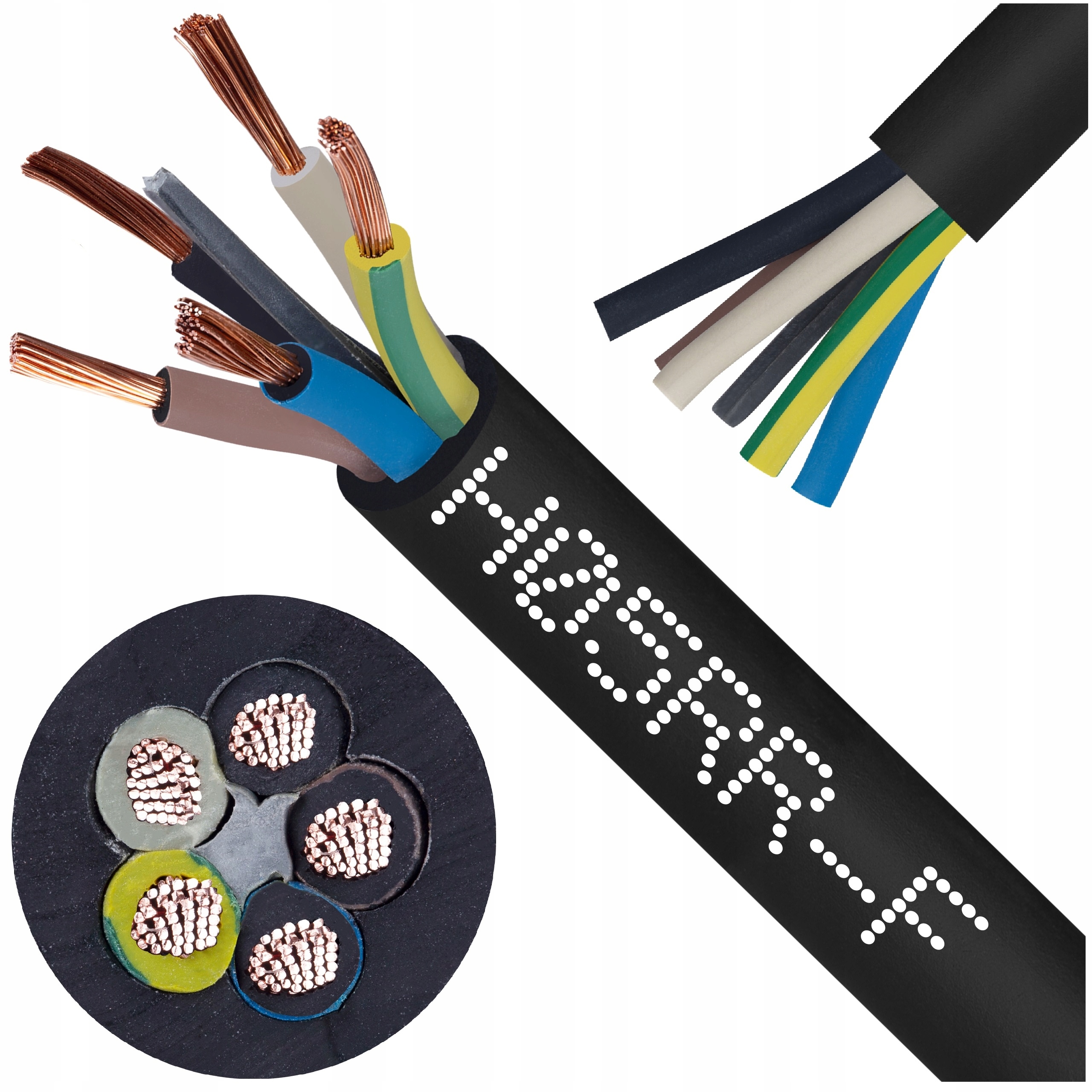 

Przewód kabel w gumie guma Ow H05RR-F 5x4 mm2