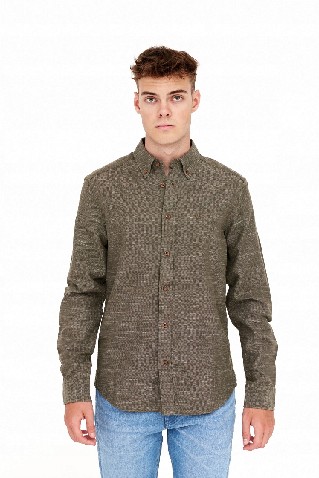 Pánská košile Wrangler Ls Button Down Shirt Ivy Green W59249EIX XXL