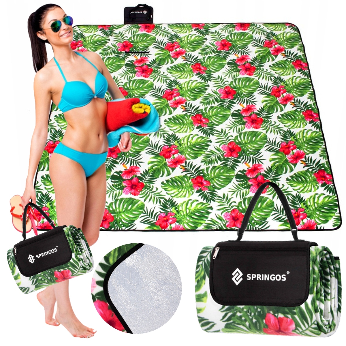 

Koc piknikowy plażowy z izolacją mata XXL 200x160