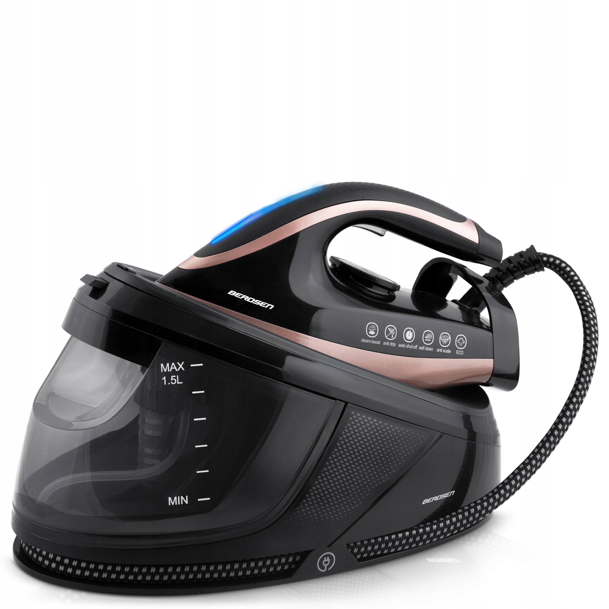 Stacja Parowa Generator Pary Żelazko 3000W Mocna Ceramiczna Powłoka Berdsen