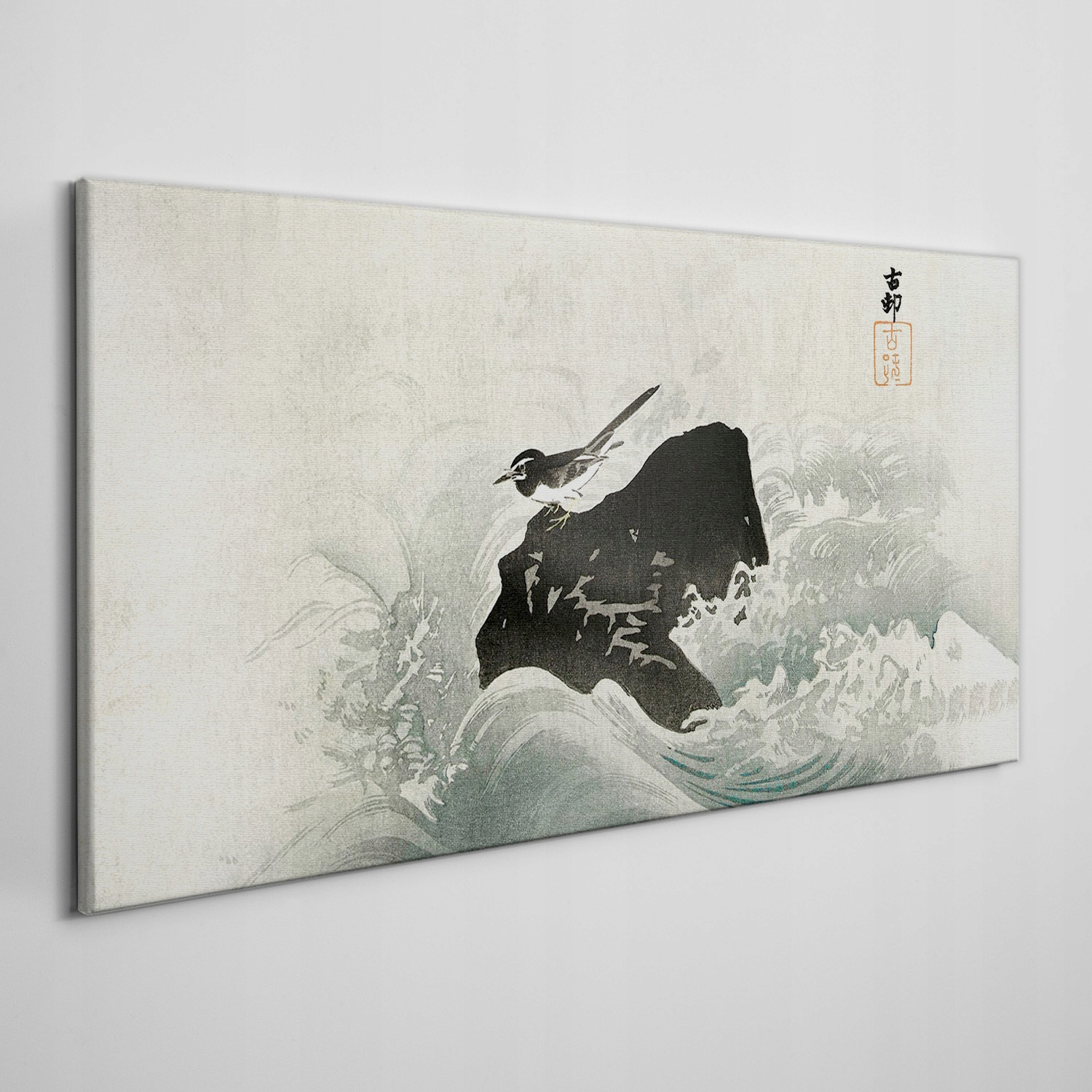 

Obraz na płótnie Woda fale ptak skała 100x50 cm