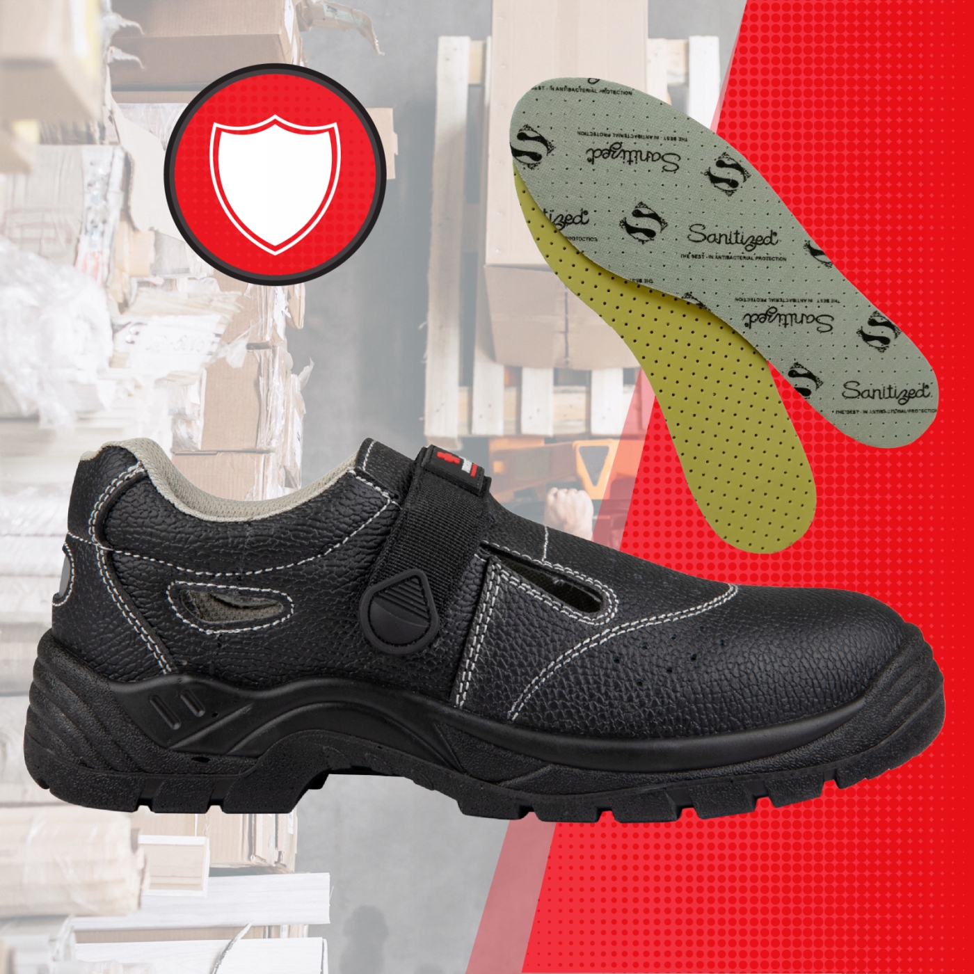 BUTY ROBOCZE SANDAŁY PROOF STARK SKÓRA S1 ROZ. 43 + WKŁADKI ZESTAW Rozmiar obuwia 43