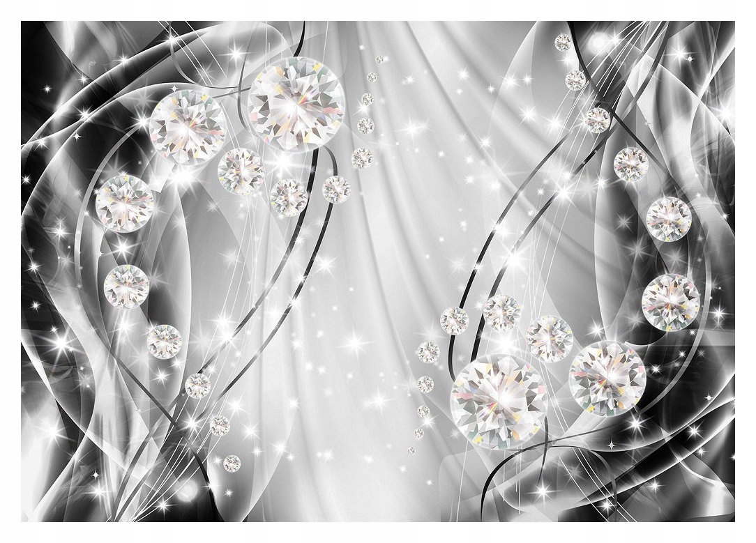 Fototapeta Strieborné kryštály Diamantové vlny Vinylová abstrakcia 368x254 lepidlo