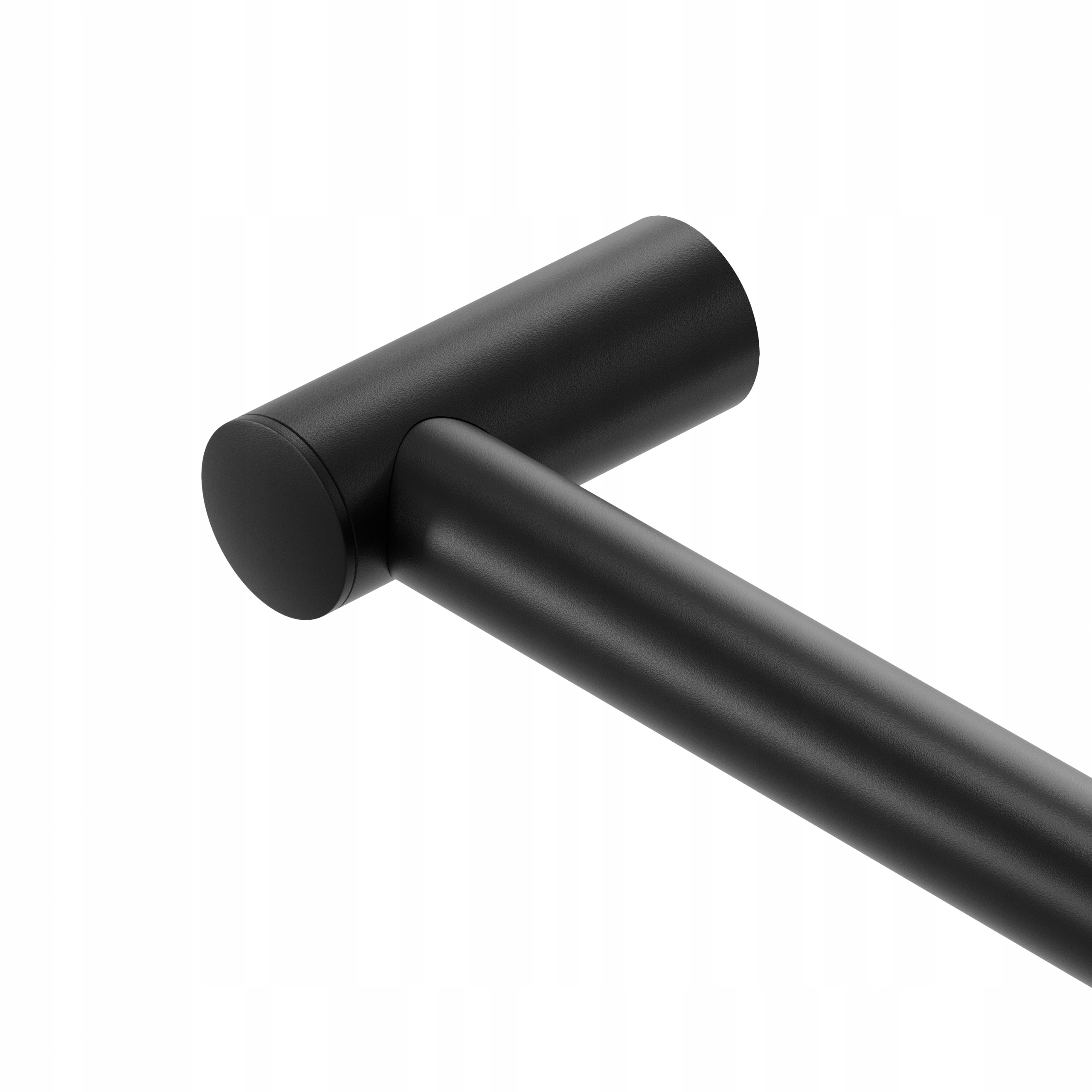 Schodišťové zábradlí, nástěnný držák zábradlí, kov, průměr 25 mm, struktura 100 cm Nero