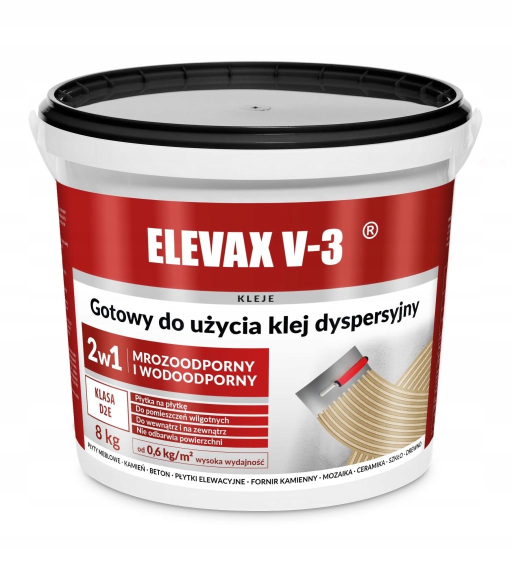 Gotowy do użycia Klej Dyspersyjny do Płytek Elevax 8kg D2E