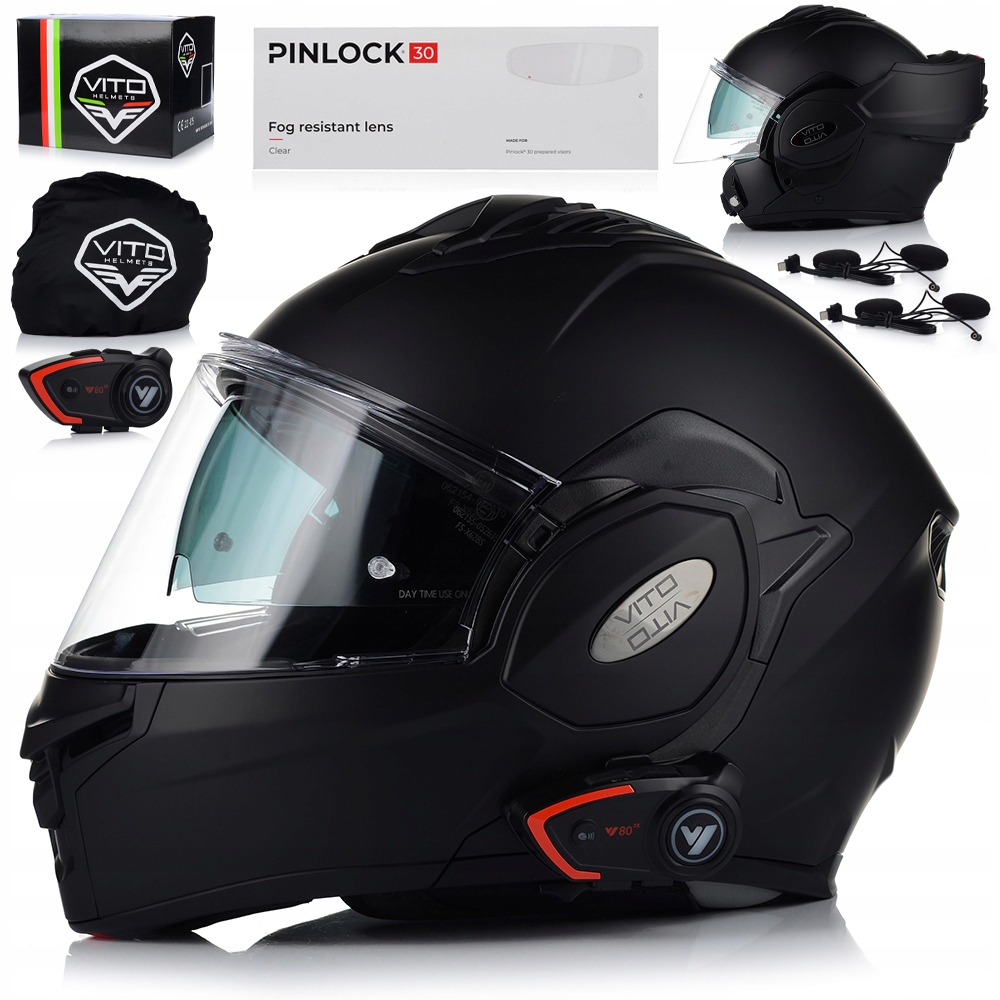 Motocyklová Přilba Čelistová| Vito Reverse Otočná Čelist Interkom