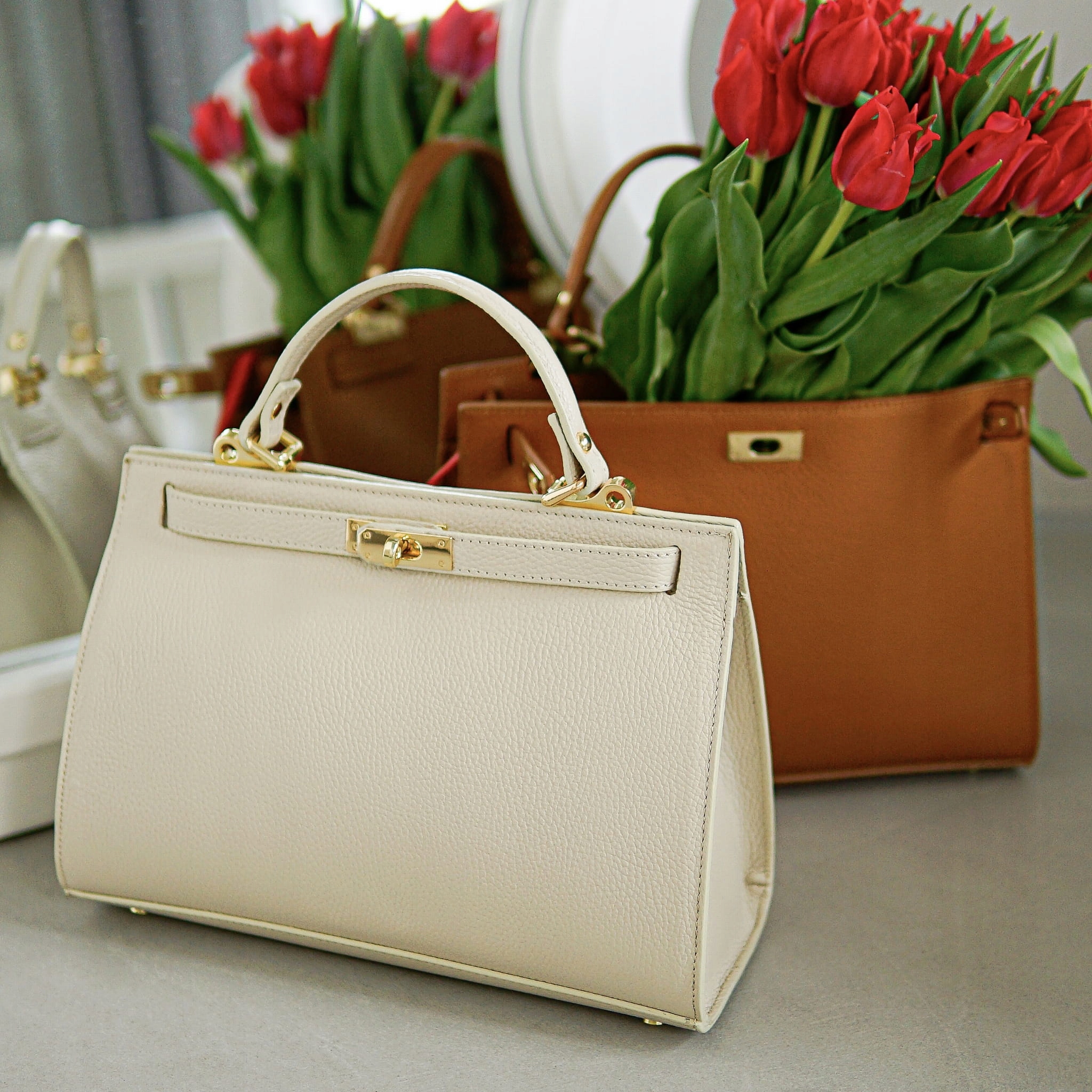 Torebka Damska skóra naturalna Cassandra Ecru Kod producenta MR-1128-57-Ecr