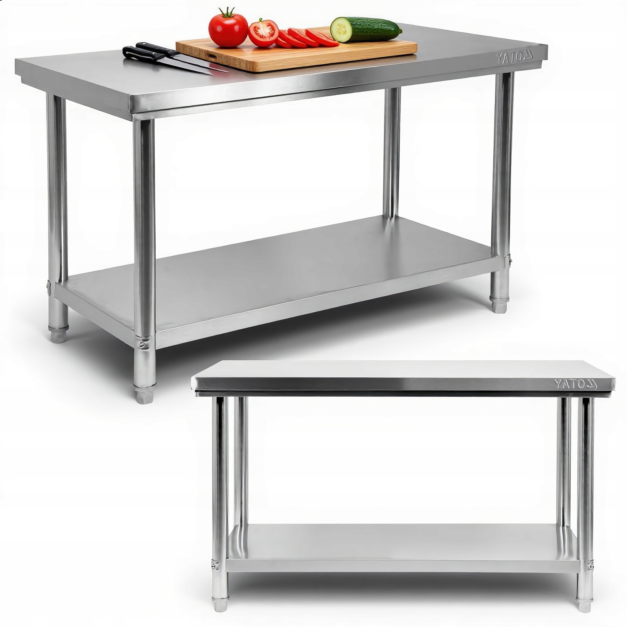 Centrální Skládací Gastronomický Stůl S Policí 150×60×H85 cm Yato YG-09004