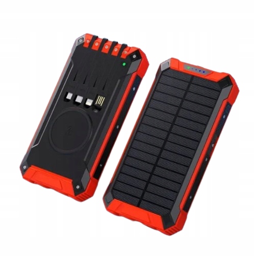 Bot Solární powerbanka SP5 1 panel 30000mAh s kabely červená