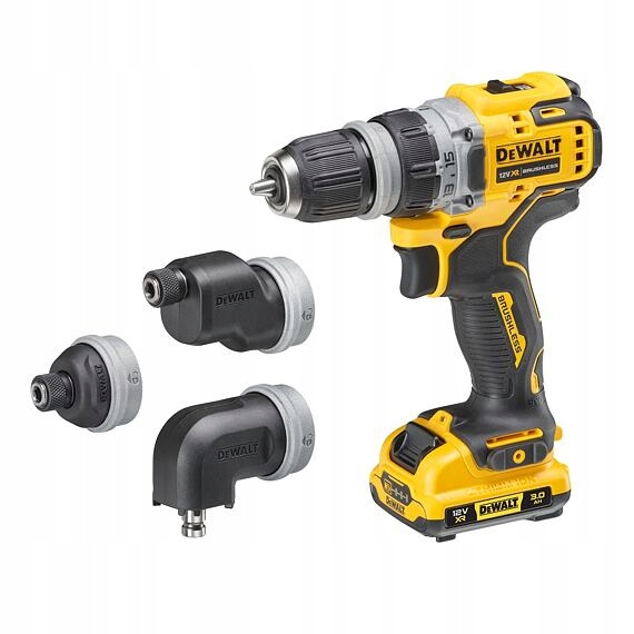 DeWalt DCD703L2T wiertarka akumulatorowa z wymiennymi głowicami 12V/2*3Ah, 57Nm, 0-425/150