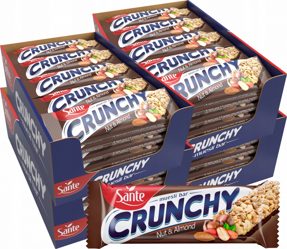 Baton Crunchy Sante orzechowo-migdałowy 40g x100